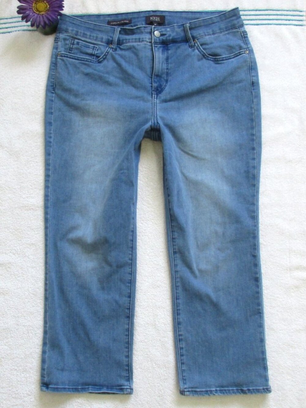 NYDJ JEANS Size 14 Lift Tuck Marilyn Straight Crop Cool Embrace